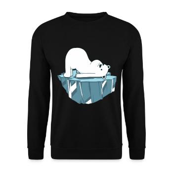 Yoga Polar Bear - Unisex Sweatshirt - black - Front - Alina (178cm) & Michal (187cm)