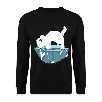 Yoga Polar Bear - Unisex Sweatshirt - black - Front - Alina (178cm) & Michal (187cm)