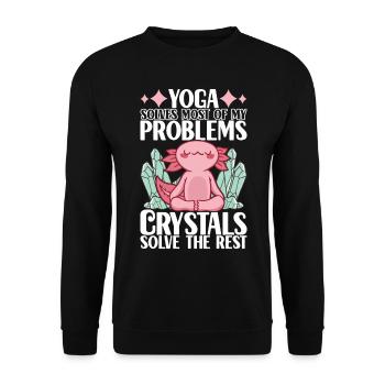 Yoga Yogi Relax - Unisex Sweatshirt - black - Front - Alina (178cm) & Michal (187cm)