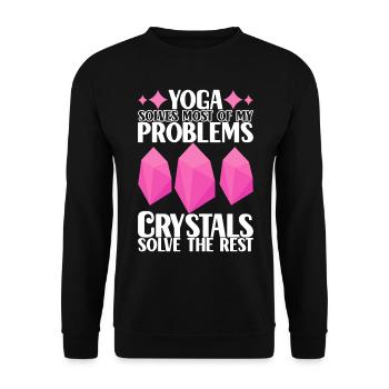 Yoga Yogi Relax - Unisex Sweatshirt - black - Front - Alina (178cm) & Michal (187cm)