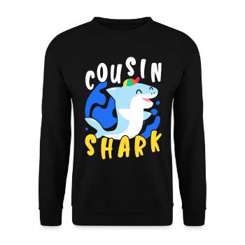 Cousin Shark Lover Marine Biology Marine Animal - Unisex Sweatshirt - black - Front - Alina (178cm) & Michal (187cm)
