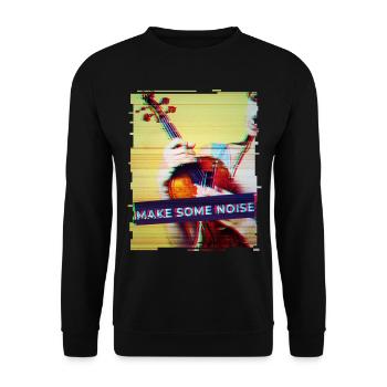 Geige Design im grunge Punk Look Geigenspieler - Unisex Pullover - Schwarz - Vorne - Alina (178cm) & Michal (187cm)