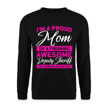 Proud Mama Assistant Sheriff Mama Mother - Unisex Sweatshirt - black - Front - Alina (178cm) & Michal (187cm)