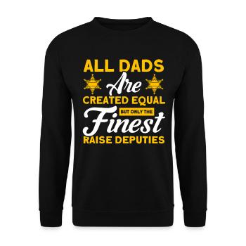 Bester Papa Hilfssheriff Papa Vater - Unisex Pullover - Schwarz - Vorne - Alina (178cm) & Michal (187cm)