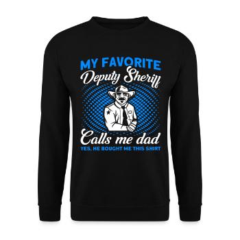 Papa Assistant Sheriff Papa Father - Unisex Sweatshirt - black - Front - Alina (178cm) & Michal (187cm)