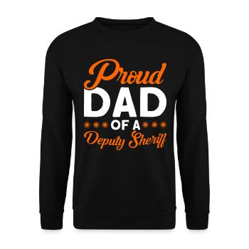 Stolzer Papa Hilfssheriff Papa Vater - Unisex Pullover - Schwarz - Vorne - Alina (178cm) & Michal (187cm)