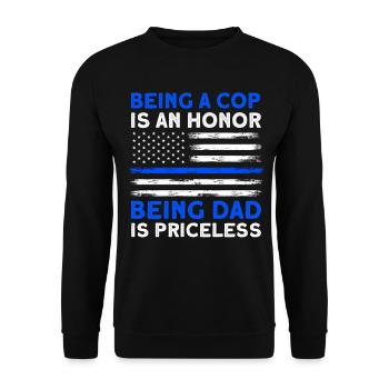 Papa PoliceMan Police Grand-père - Sweat-shirt Unisexe - noir - Devant - Alina (178cm) & Michal (187cm)