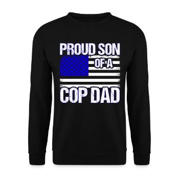 Fils d’un policier Police Grand-père - Sweat-shirt Unisexe - noir - Devant - Alina (178cm) & Michal (187cm)