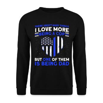Policier et père Policier Grand-père de la police - Sweat-shirt Unisexe - noir - Devant - Alina (178cm) & Michal (187cm)