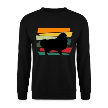 Spitz Pomeranian Zwergspitz Hund - Unisex Pullover - Schwarz - Vorne - Alina (178cm) & Michal (187cm)