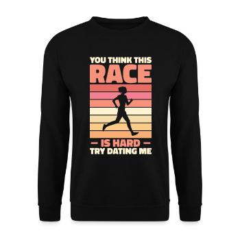Jogger Runner Marathon Jogging Ski de fond - Sweat-shirt Unisexe - noir - Devant - Alina (178cm) & Michal (187cm)