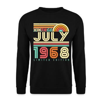 1968 Im Juli Vintage - Unisex Pullover - Schwarz - Vorne - Alina (178cm) & Michal (187cm)