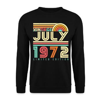 Félicitations pour l’âge de 50 juillet 1972 - Sweat-shirt Unisexe - noir - Devant - Alina (178cm) & Michal (187cm)