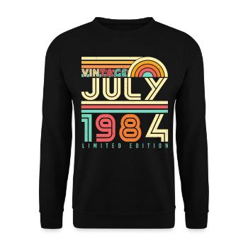 Année de construction 1984 en juillet - Sweat-shirt Unisexe - noir - Devant - Alina (178cm) & Michal (187cm)