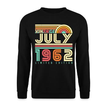1962 Juli 60ter Geburtstag - Unisex Pullover - Schwarz - Vorne - Alina (178cm) & Michal (187cm)