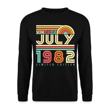 July 1982 40th birthday - Unisex Sweatshirt - black - Front - Alina (178cm) & Michal (187cm)