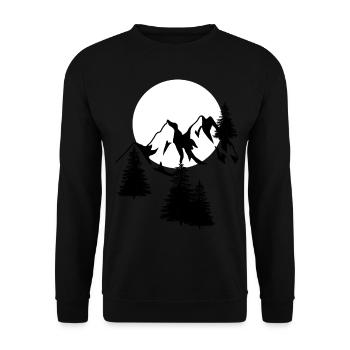 Nature lovers Mountains Alps Tyrol South Tyrol Alm - Unisex Sweatshirt - black - Front - Alina (178cm) & Michal (187cm)