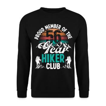 Randonneur de 56 ans Randonnée en montagne Anniversaire 56 - Sweat-shirt Unisexe - noir - Devant - Alina (178cm) & Michal (187cm)
