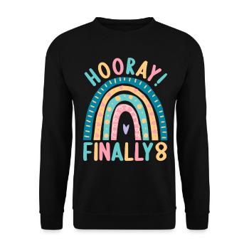 8 ans Rainbow Rainbow 8ème anniversaire - Sweat-shirt Unisexe - noir - Devant - Alina (178cm) & Michal (187cm)