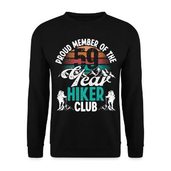 59 Year Old Hiker Mountains Hiking Birthday 59 - Unisex Pullover - Schwarz - Vorne - Alina (178cm) & Michal (187cm)