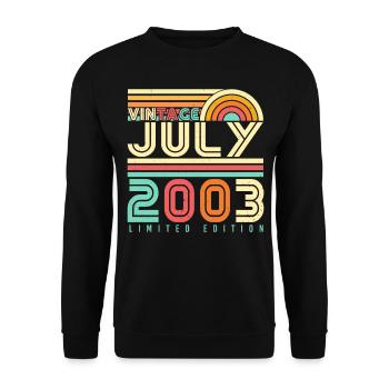 Tolle Geschenkidee Für Juli 2003 - Unisex Pullover - Schwarz - Vorne - Alina (178cm) & Michal (187cm)