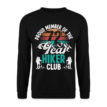 72 Year Old Hiker Mountains Hiking Birthday 72 - Unisex Sweatshirt - black - Front - Alina (178cm) & Michal (187cm)