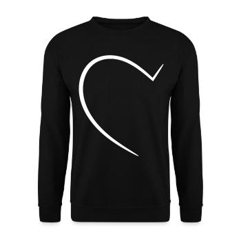 Half White Heart - Unisex Sweatshirt - black - Front - Alina (178cm) & Michal (187cm)
