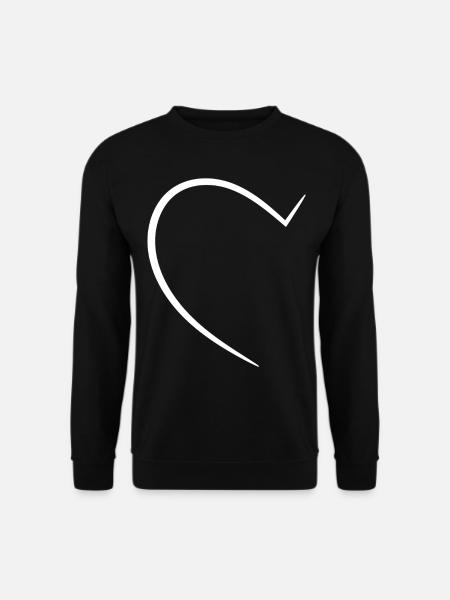 Half White Heart - Unisex Sweatshirt - black