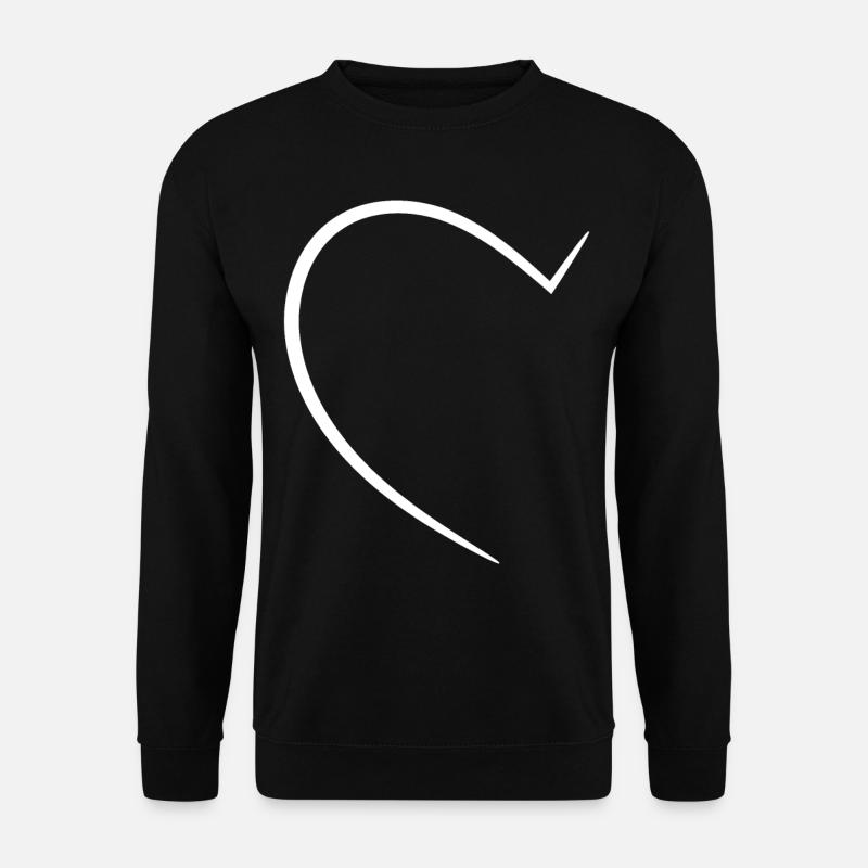 Half White Heart - Unisex Sweatshirt - black