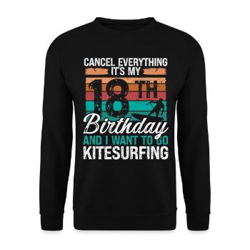 18 Birthday Kiteboarding Kitesurfer 18 Year Old - Unisex Sweatshirt - black - Front - Alina (178cm) & Michal (187cm)