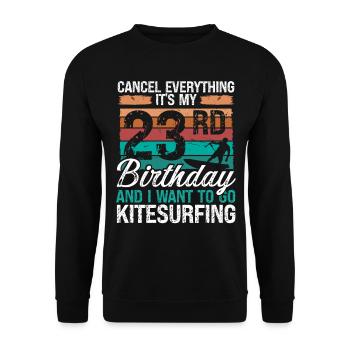 23 Birthday Kiteboarding Kitesurfer 23 Year Old - Unisex Pullover - Schwarz - Vorne - Alina (178cm) & Michal (187cm)