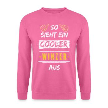 So Sieht Ein Cooler Winzer Aus Arbeitsshirt - Unisex Pullover - Pink - Vorne