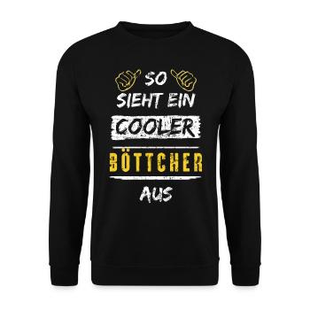 So Sieht Ein Cooler Böttcher Aus Arbeitsshirt - Unisex Pullover - Schwarz - Vorne - Alina (178cm) & Michal (187cm)