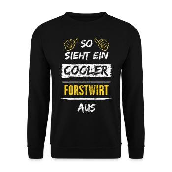 So Sieht Ein Cooler Forstwirt Aus Arbeitsshirt - Unisex Pullover - Schwarz - Vorne - Alina (178cm) & Michal (187cm)
