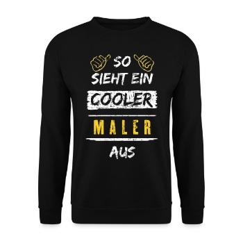 So Sieht Ein Cooler Maler Aus Arbeitsshirt - Unisex Pullover - Schwarz - Vorne - Alina (178cm) & Michal (187cm)