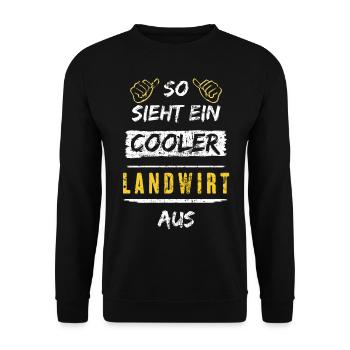 So Sieht Ein Cooler Landwirt Aus Arbeitsshirt - Unisex Pullover - Schwarz - Vorne - Alina (178cm) & Michal (187cm)