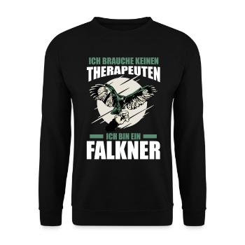 Falkner Falken Falknerei - Unisex Pullover - Schwarz - Vorne - Alina (178cm) & Michal (187cm)