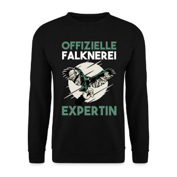 Falknerin Falken Falknerei - Unisex Pullover - Schwarz - Vorne - Alina (178cm) & Michal (187cm)
