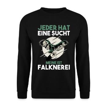 Falkner Falken Falknerei - Unisex Pullover - Schwarz - Vorne - Alina (178cm) & Michal (187cm)