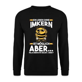 Biene Bienen Imkerei Honig Imker - Unisex Pullover - Schwarz - Vorne - Alina (178cm) & Michal (187cm)
