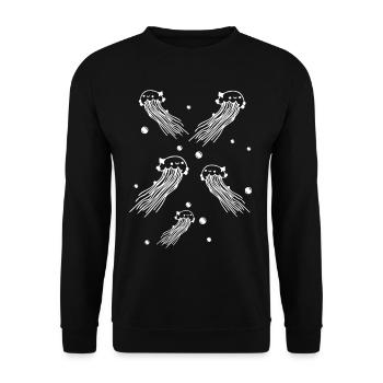 Jellyfish Aquarium Jellyfish Jellyfish Jellyfish - Unisex Sweatshirt - black - Front - Alina (178cm) & Michal (187cm)