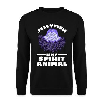Jellyfish is my spirit Animal Jellyfish - Unisex Sweatshirt - black - Front - Alina (178cm) & Michal (187cm)
