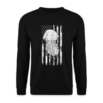 Méduse Drapeau américain Méduse Amoureux - Sweat-shirt Unisexe - noir - Devant - Alina (178cm) & Michal (187cm)
