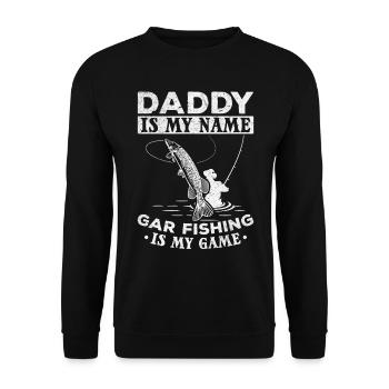 Garfish Daddy est mon nom Gar Fishing est mon nom - Sweat-shirt Unisexe - noir - Devant - Alina (178cm) & Michal (187cm)