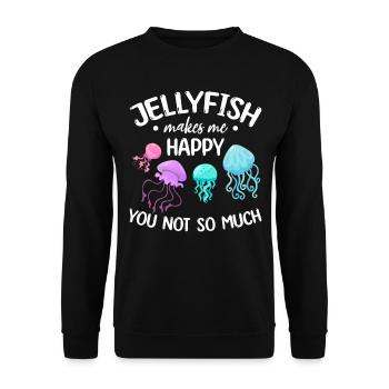 Les méduses me rendent heureux tu ne me fais pas tellement - Sweat-shirt Unisexe - noir - Devant - Alina (178cm) & Michal (187cm)