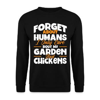 Gardening Gardener Chicken Farmer Chicken Feeder - Unisex Sweatshirt - black - Front - Alina (178cm) & Michal (187cm)