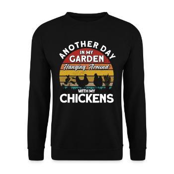 Gardening Gardener Chicken Farmer Chicken Feeder - Unisex Sweatshirt - black - Front - Alina (178cm) & Michal (187cm)