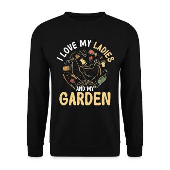 Gardening Gardener Chicken Farmer Chicken Feeder - Unisex Sweatshirt - black - Front - Alina (178cm) & Michal (187cm)