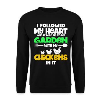 Gardening Gardener Chicken Farmer Chicken Feeder - Unisex Sweatshirt - black - Front - Alina (178cm) & Michal (187cm)