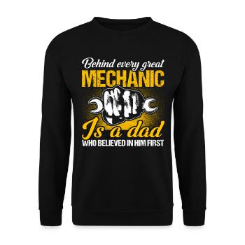 Papa Vater Mechaniker Vater Familie - Unisex Pullover - Schwarz - Vorne - Alina (178cm) & Michal (187cm)